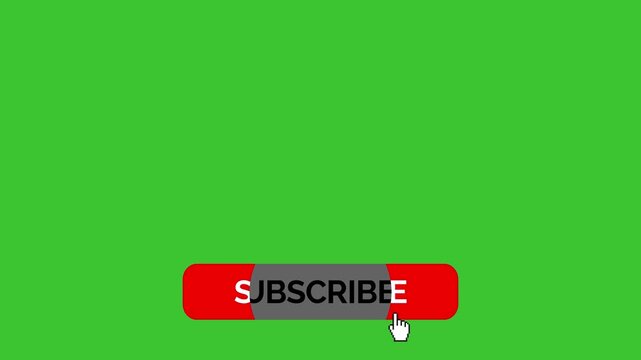  Animated YouTube Subscribe Button for Video Overlay. Like Subscribe Bell Notification Button, subscribe to channel. Green Screen 