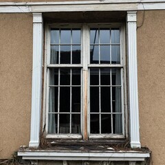 Fototapeta premium old window in old house