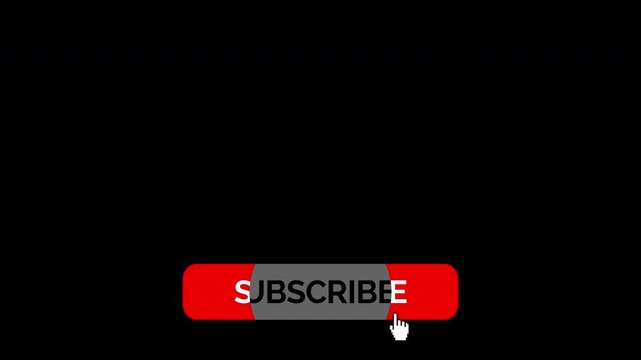 Animated YouTube Subscribe Button for Video Overlay. Like Subscribe Bell Notification Button, subscribe to channel. Transparent Background