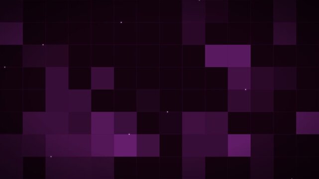 Purple pixel grid background with flickering geometric blocks