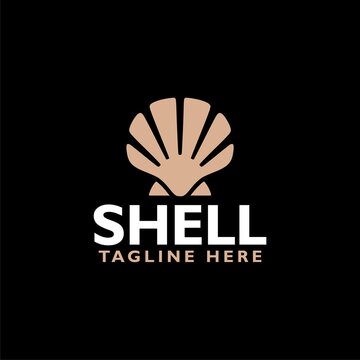 Shell logo icon isolated on black background
