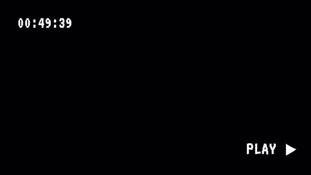 Movements of an old damaged VHS tape with tv flicker antenna noise: play, Cool retro vintage background for modern videos.