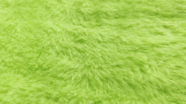 Close Up Texture of Soft Lime Green Shag Rug Fur Fabric
