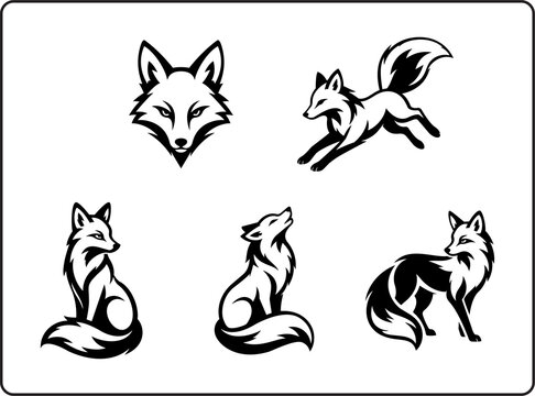 03. Modern fox Head and Body Logo Collection Pack