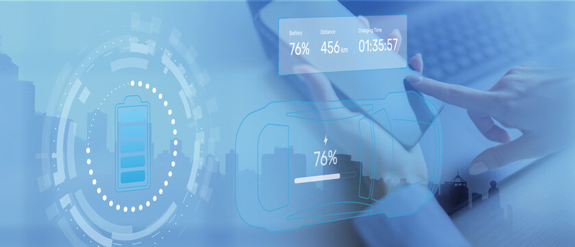 Battery Status Monitoring System for Electric Vehicle Range and Charging Management
