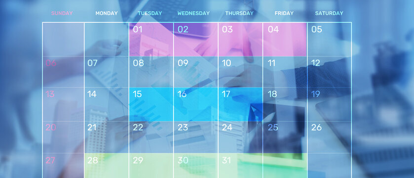 Calendar Interface for Business Scheduling and Time Management in Corporate Environments