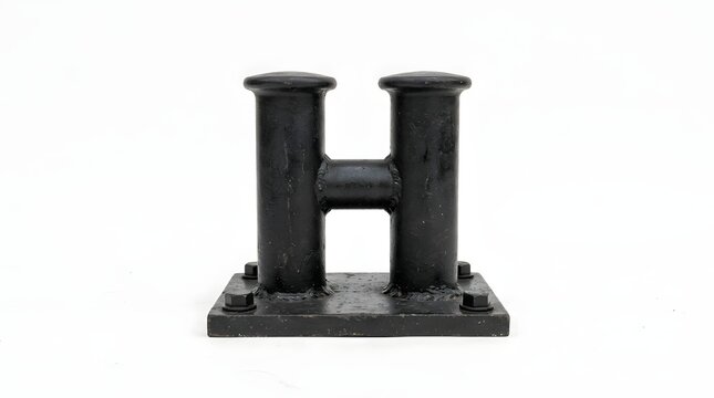 Industrial Black Metal H Clamp Deck Mounted Support