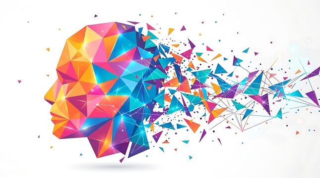 Colorful Head Explosion Creative Concept