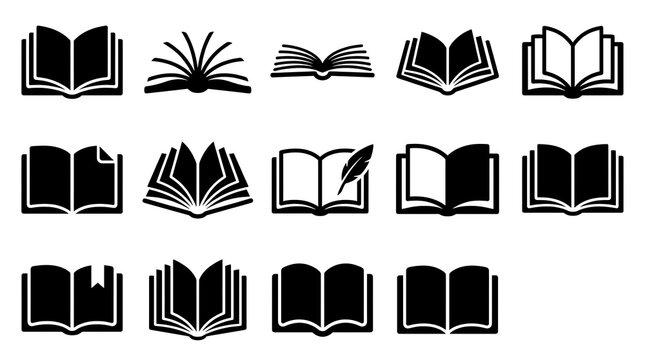 Open Books Silhouette Black Illustration