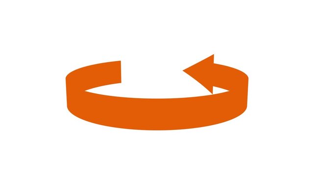 Animated circular arrows rotation symbol showing continuous loop motion, repeat cycle, refresh process, synchronization, recycling, and workflow concept