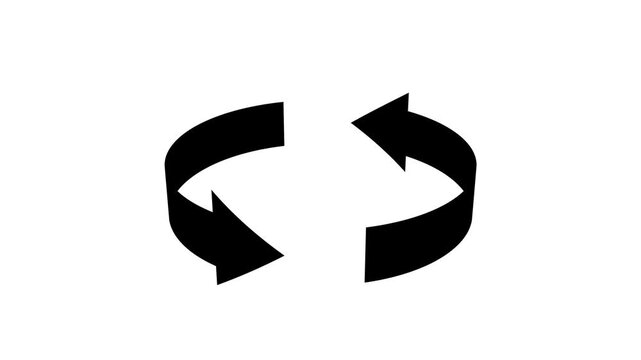 Animated blue circular arrows rotating in a continuous loop, symbolizing refresh, synchronization, recycling, update, renewal, exchange, and workflow process.