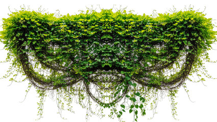 Isolated fresh green foliage of a wild climbing plant with many intertwining vines © Aoife