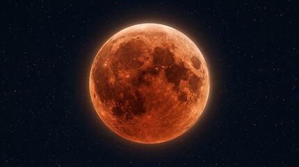 Obraz premium A vibrant blood moon glowing against a dark night sky.