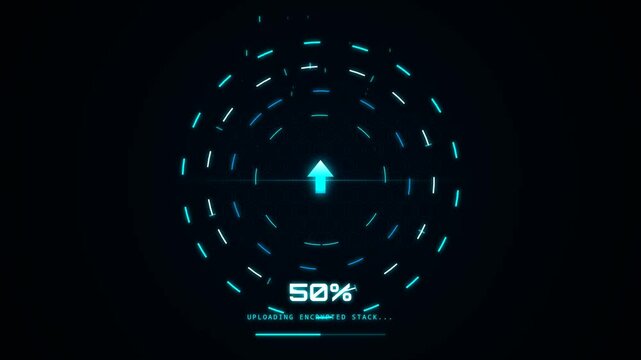 Futuristic Blue Light Switch and Glowing Light Bulb on Abstract Techno Energy Background