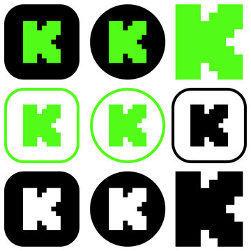 kick logo set. kick icon buttons, social media icons , social networking logo , live streaming platform