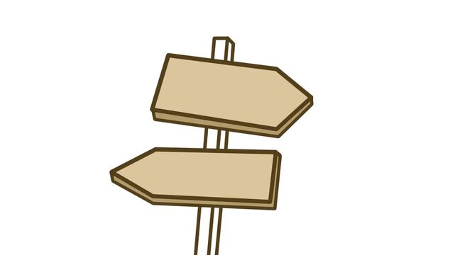 There are twitching guide signs or road markers on the pole.