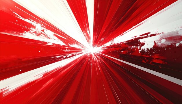 Abstract Red and White Dynamic Burst with Radiating Speed Lines