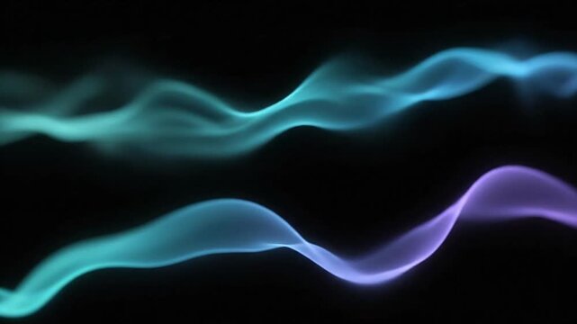 Dynamic neon wave patterns flowing across a dark background with vibrant colors and mesmerizing motion