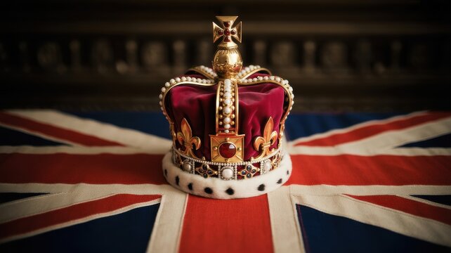 Royal Crown on Union Jack Flag