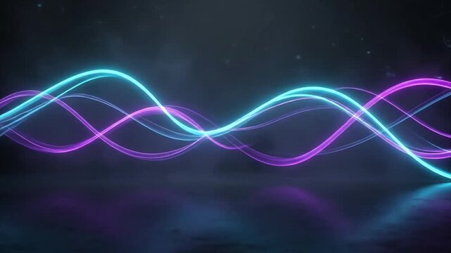Vivid Neon Light Waves in Motion Creating Dynamic Rhythms and Visuals
