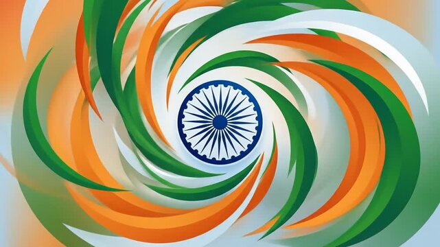 Dynamic Indian Flag-inspired Spiral Animation Celebrating National Pride and Cultural Heritage