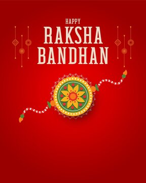 Raksha Bandhan Red Yellow and Green Traditional Greeting Poster