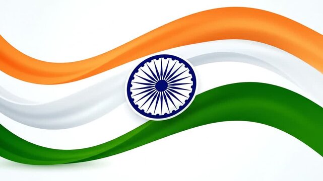 Animated Indian Flag waving across multiple video frames showcasing national pride and vibrant colors