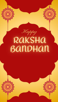 Raksha Bandhan Red and Yellow Traditional Greeting Poster Story