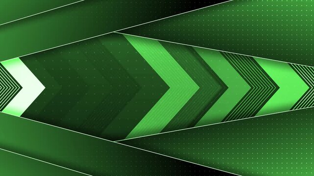 Abstract geometric background with layered chevron arrows diagonal bands and dotted texture for modern design projects animation