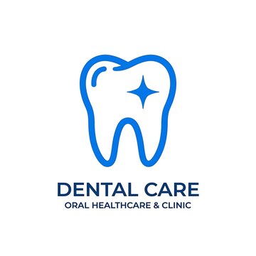 Minimalist Blue Tooth Icon Graphic for Dental Care and Oral Healthcare Clinic Professional Branding and Medical Identity Design