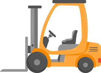 Flat Vector Illustration of an Industrial Forklift Truck © Furqonionii