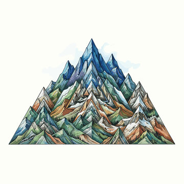 Modern abstract nested triangle mountain range for web wallpaper designs