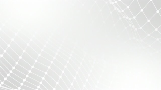 White   color wiggling dotted interconnected mesh pattern with blank space modern design geometrical background