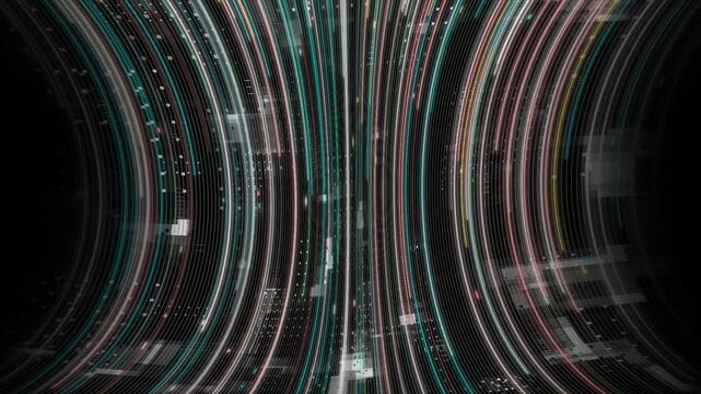 colourful branching neural network complex algorithm hi-tech design dark technology background