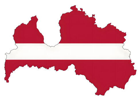 Map of latvia with national flag pattern geography national cartography