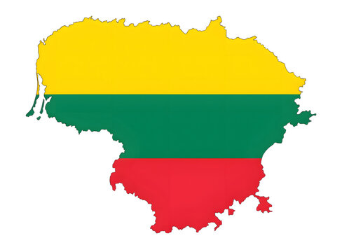 Map of lithuania with national flag pattern lithuania lithuanian geography