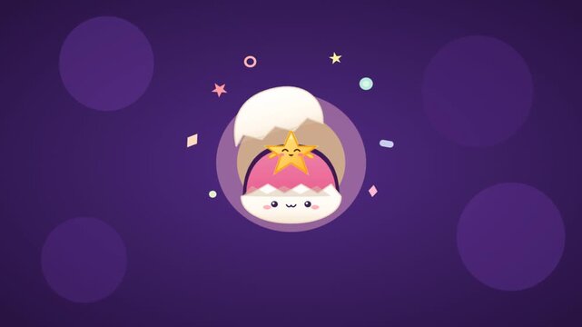 Cute Kawaii Egg Character Animation for Streaming Alerts and Overlays