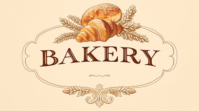 A vintage bakery-style frame featuring a beautiful design, an elegant emblem for cookie packaging, and a traditional bakery symbol; suitable for creating warm, seasonal greeting cards and gift tags.