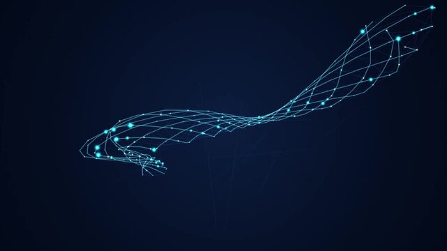 AI Neural Network Synaptic Data Flow Pink Neon Motion Graphic Loop