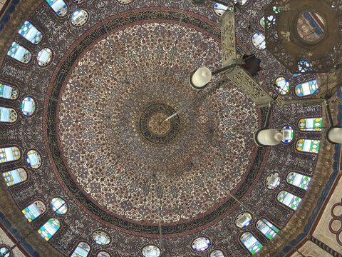 A view from the historic Abu Dahab Mosque in Cairo, Egypt.
