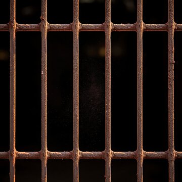 Rusted mesh screen with light bleeding through worn gaps evokes an aging firewall under strain.