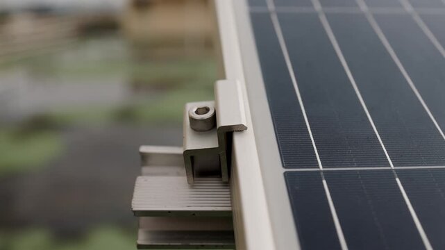Solar panel rim mounting edge brackets or edge clip on solar frame and rail.