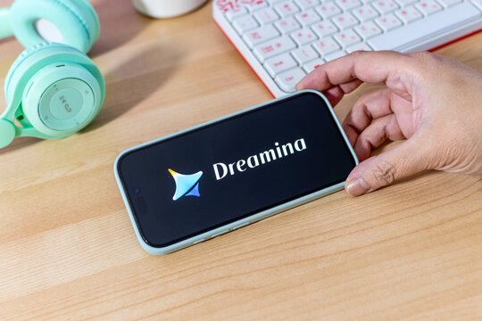 Beer Sheva, Israel. September 18, 2025: Dreamina app on a smartphone screen.