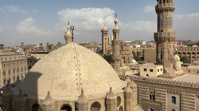 A view from the historic Abu Dahab Mosque in Cairo, Egypt.