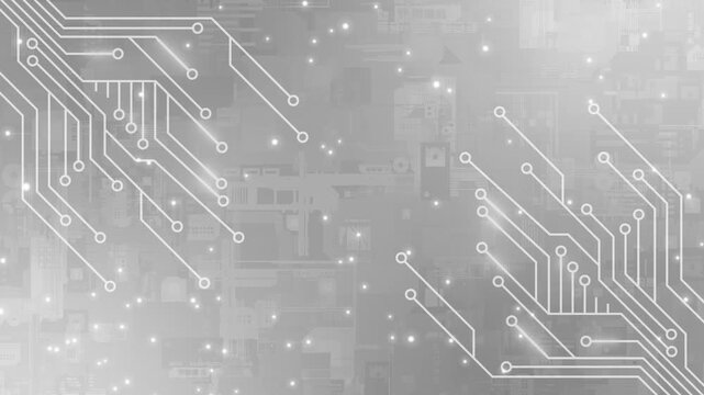 White   color abstract shapes forming cyberspace circuit board design digital technology background
