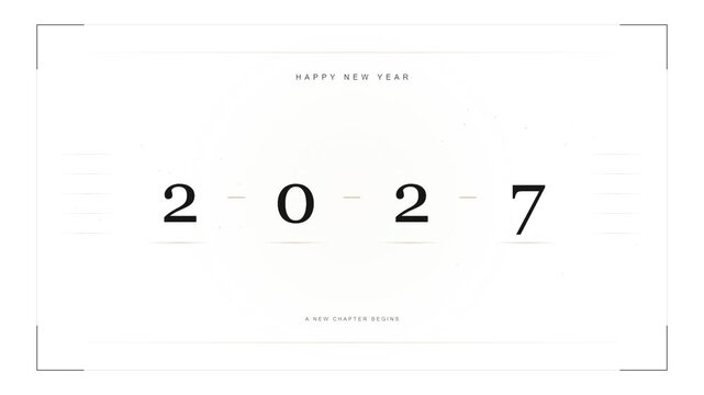 Elegant Happy New Year 2027 Minimalist Video Celebration
