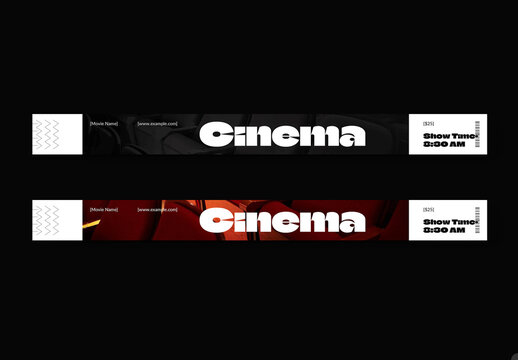 Cinema Ticket Wrist Brand Layout