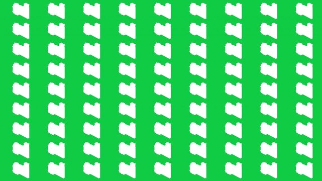 Libya map pattern scrolling perfect 15 second loop with green background