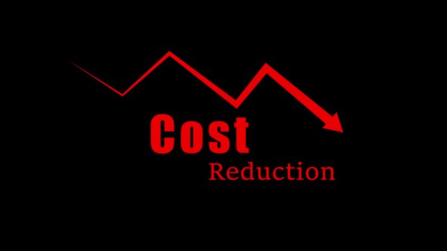 Cost Reduction and Expense Decrease Animated Icon, Business Finance Concept