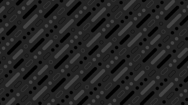 Abstract dark background with diagonal lines and circle patterns in rhythmic motion.